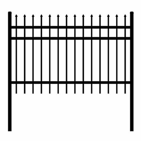 TEPEE SUPPLIES 8 x 4 ft. Rome Style Self Unassembled Steel Fence Black TE2752263